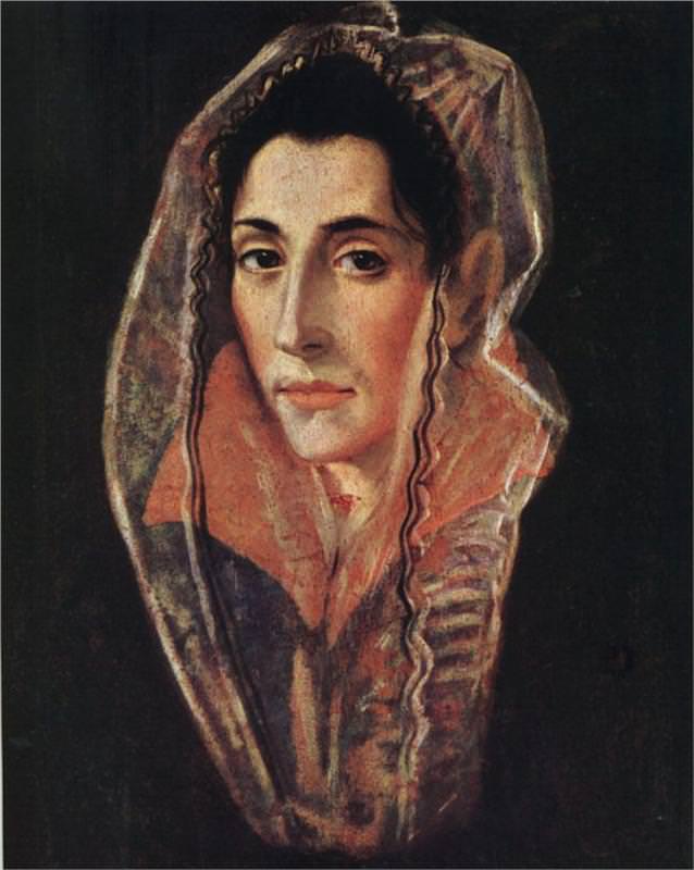 638x800 A Female Portrait, 1978 81 By El Greco - Portrait Of A Woman Painting