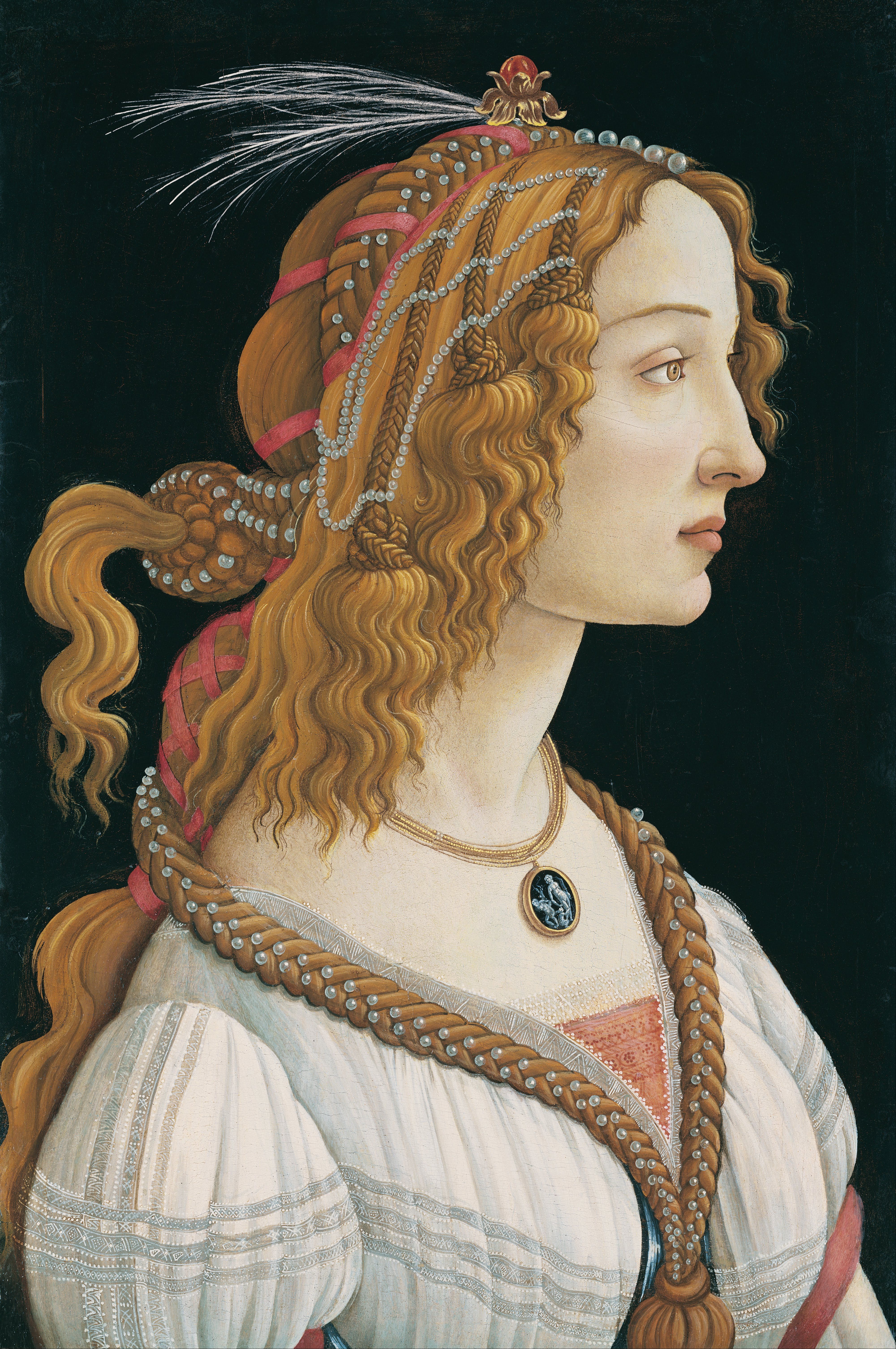4001x6026 Portrait Of A Young Woman (Botticelli, Frankfurt) - Portrait Of A Young Woman Painting