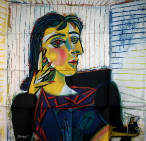 300x289 Silk Scarf Picasso Portrait Of Dora Maar 90 X 90 Cm - Portrait Of Dora Maar Painting