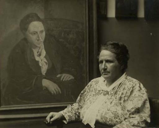 513x414 Gertrude Stein Next To Her Portrait (Portrait By Picasso Photo By - Portrait Of Gertrude Stein Painting