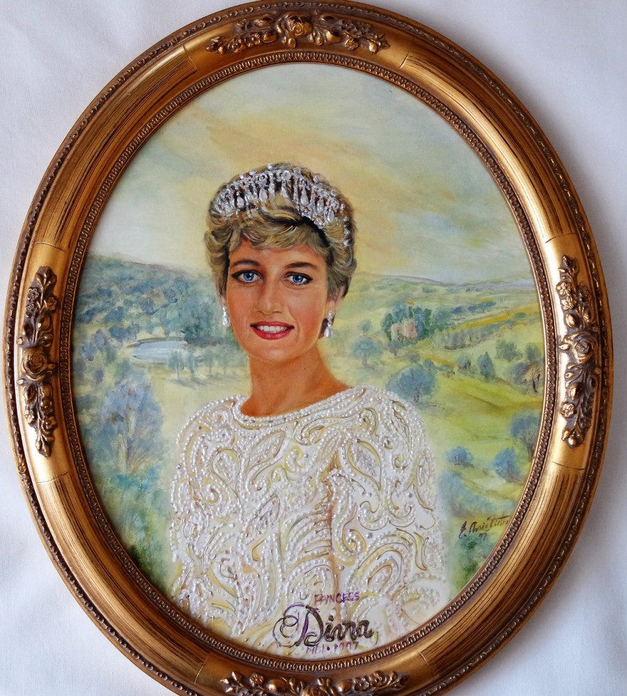 900x999 Princess Diana Commemorative Portrait Painting - Portrait Painting