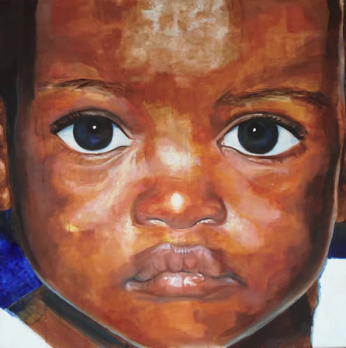 496x499 African Child Portrait - Portrait Painting Artists