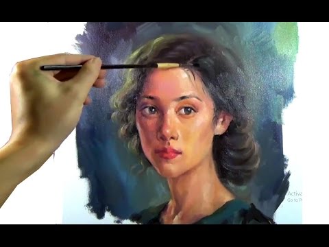 480x360 Art Oil Painting Girl Portrait On Canvas - Portrait Woman Painting