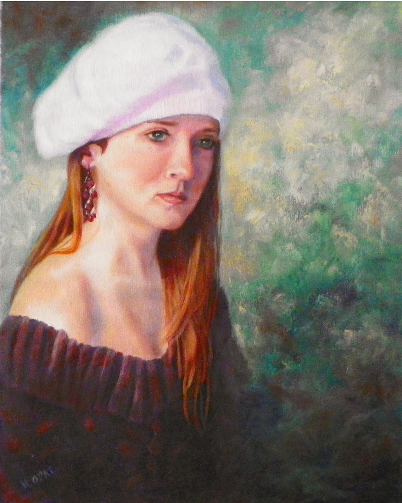 1278x1600 Mary Opat Art Pink Hat Portrait Oil Painting By Arizona Artist - Portraits For Painting