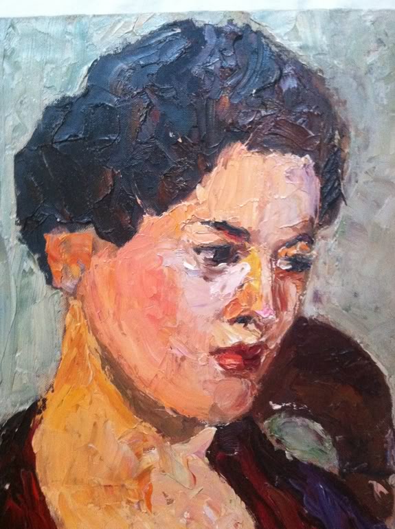 575x770 Touching Up A Vintage Painting - Portraits For Painting