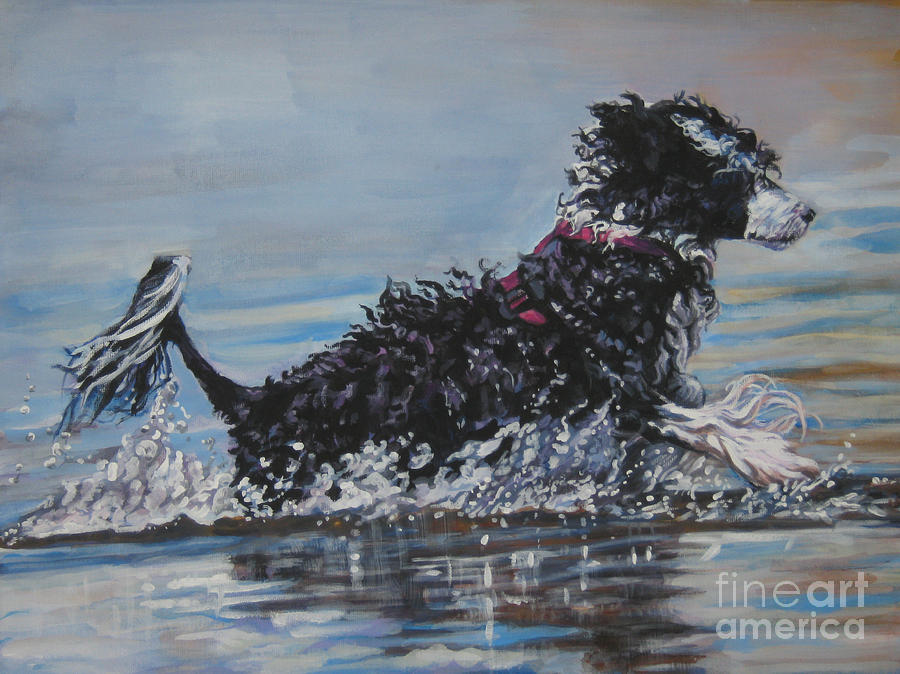 900x674 Portuguese Water Dog Painting By Lee Ann Shepard - Portuguese Water Dog Painting
