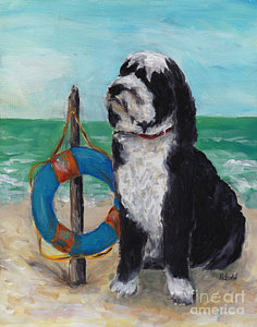 236x300 Portuguese Water Dog Painting By Robin Wiesneth - Portuguese Water Dog Painting
