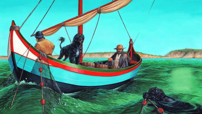 650x369 Stunning Portuguese Water Dog Artwork For Sale On Fine Art Prints - Portuguese Water Dog Painting