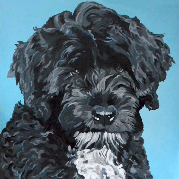 600x600 About - Portuguese Water Dog Painting