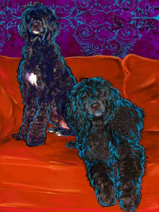 315x420 Custom Portuguese Water Dog Art - Portuguese Water Dog Painting