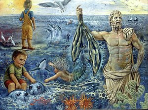 300x223 Poseidon Paintings - Poseidon Painting