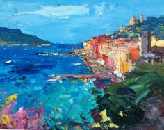 236x187 Positano Italy Painting Amalfi Coast Oil Painting Seascape - Positano Painting