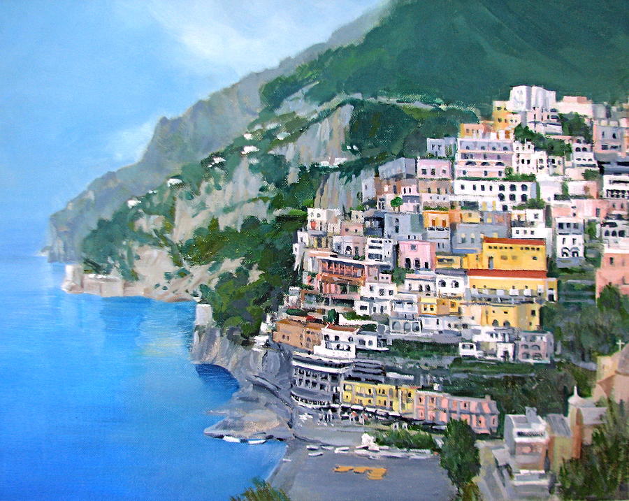 900x717 Positano Painting By Neal Smith Willow - Positano Painting