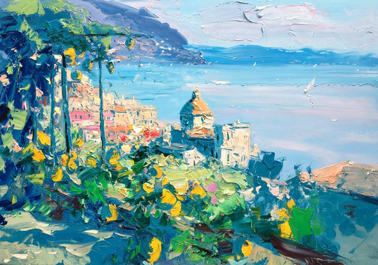 770x540 Saatchi Art Colors In Positano Painting By Agostino Veroni - Positano Painting