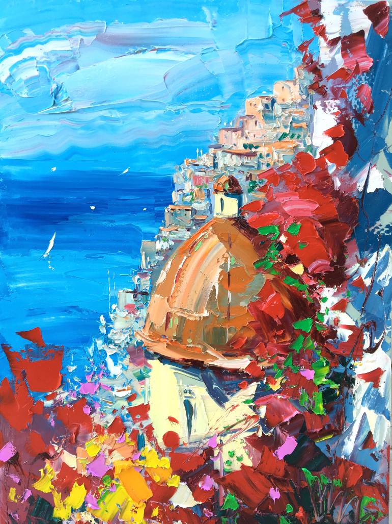 770x1027 Saatchi Art Flowers - Positano Painting