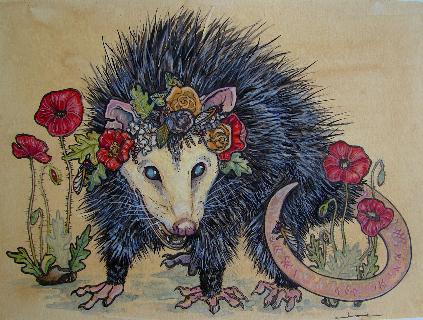 1600x1209 Savage Possum - Possum Painting.