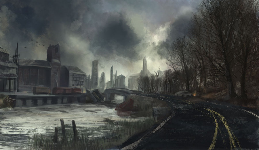 Post Apocalyptic Landscape Painting at PaintingValley.com | Explore ...