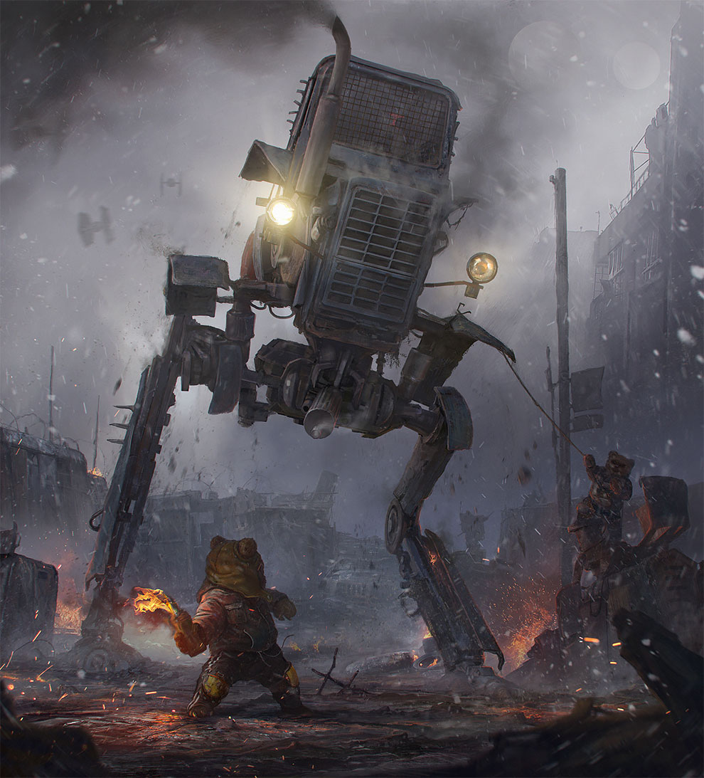 990x1093 Post Apocalypse Superb Concept Art By Sergey Vasnev Design - Post Apocalyptic Painting