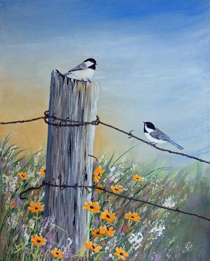722x900 Meeting At The Old Fence Post Painting By Dee Carpenter - Post Painting