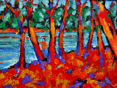 450x338 Mixed Media Artist Richard Tuvey Post Impressionist Landscapes - Post Painting