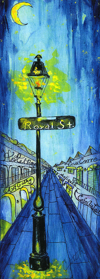 323x900 Royal Street Lamp Post Painting By Catherine Wilson - Post Painting