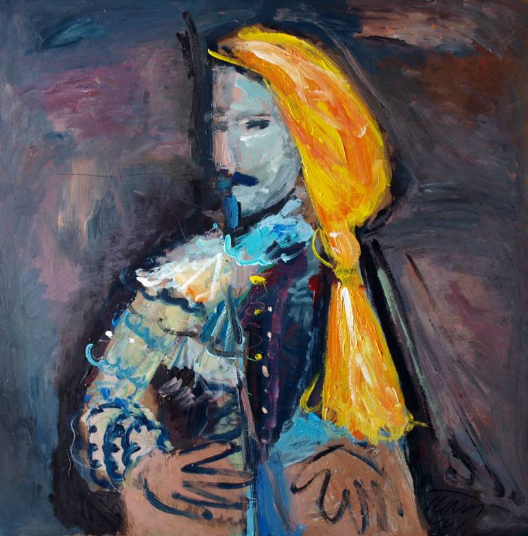 770x782 Saatchi Art Man With Orange Hair Vii (Post Picasso Comment, - Post Painting