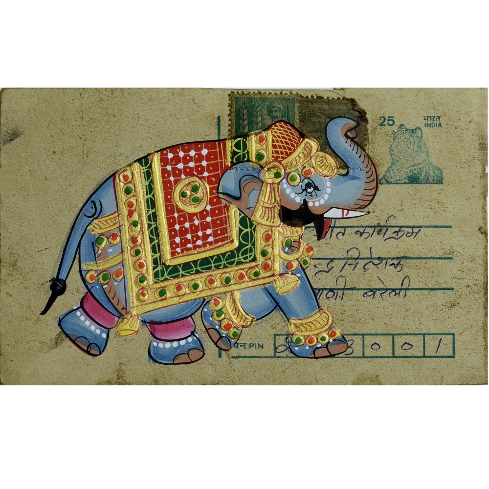 1000x1000 Beautiful Palace Elephant Post Card Painting - Postcard Painting