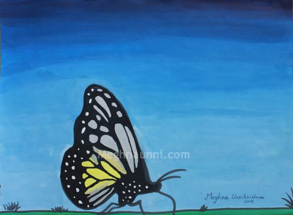 600x441 Butterfly Painting Poster Colours - Poster Colour Painting