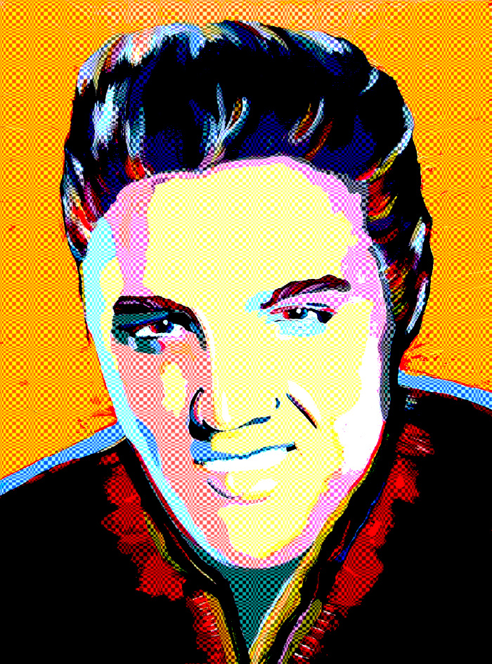 700x945 Pop Art Elvis Presley Meets Photoshop. Fine Art Blog From Barry - Posterized Painting