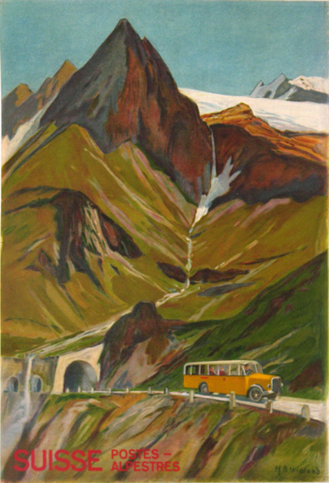 477x700 Antique Vintage Posters Suise Postes Alpestres Affiche Ancienne - Postes Painting