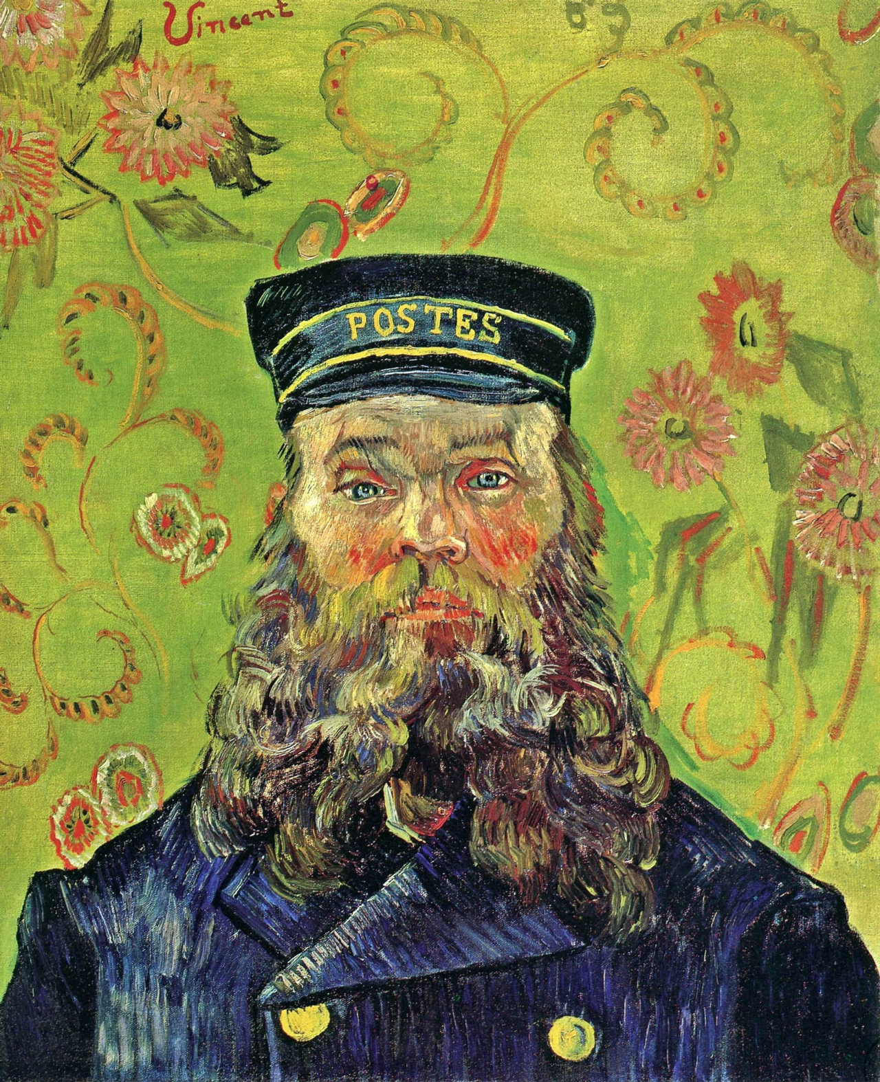 1280x1574 Art Mine Painting Portrait Flowers Mine2 Arte Beard Vincent Van - Postes Painting