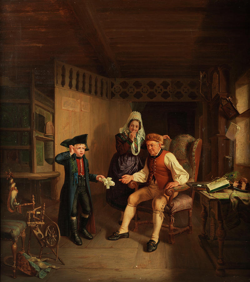 800x900 The Little Postman Painting By Hosch - Postman Painting