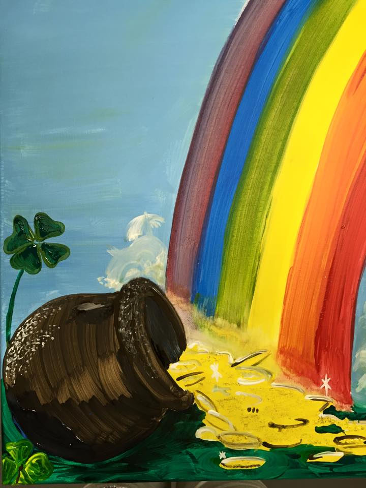 720x960 Guided Paint Parties Art More Place Painting Amp Art Classes - Pot Of Gold Painting