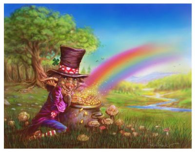 400x311 Fairies World, Fairy Amp Fantasy Art Gallery - Pot Of Gold Painting