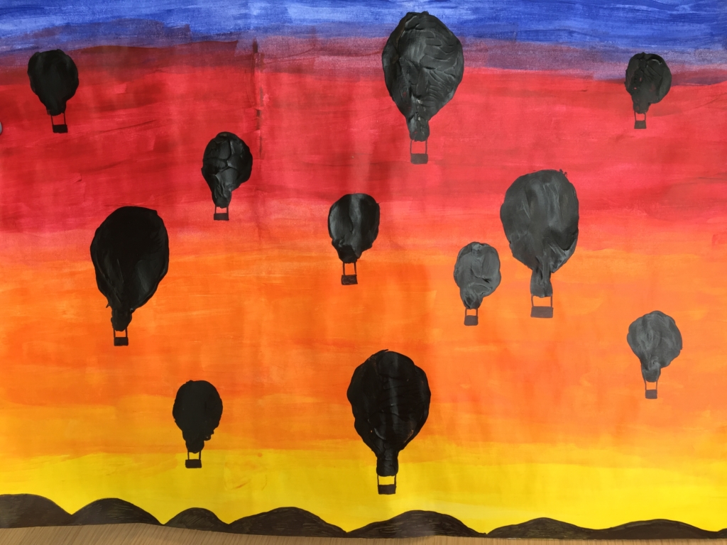 1024x768 Rainy Day Activity Hot Air Balloon Potato Stamps Lp Kids - Potato Painting