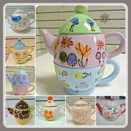 450x450 Lots Of Teapots To Paint! - Pottery Painting