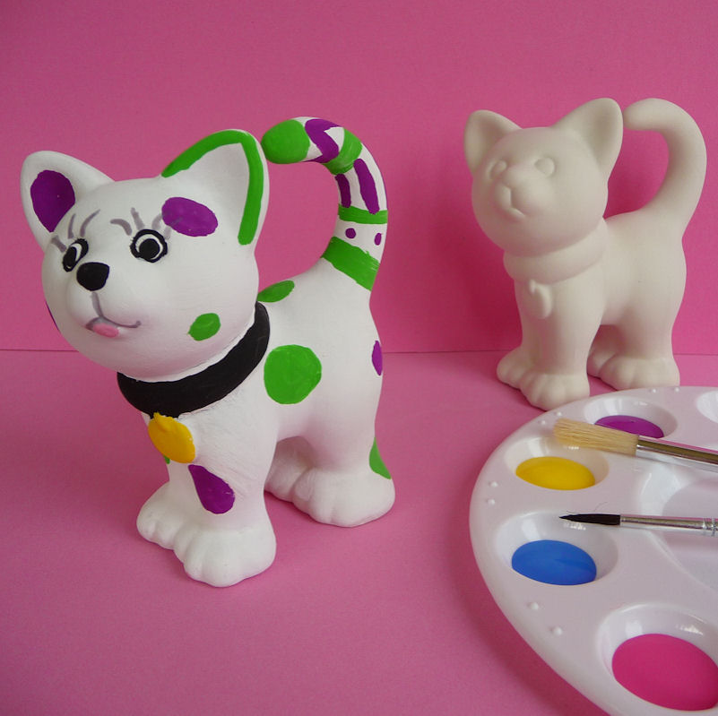 801x799 Children's Pottery Painting Cat - Pottery Painting