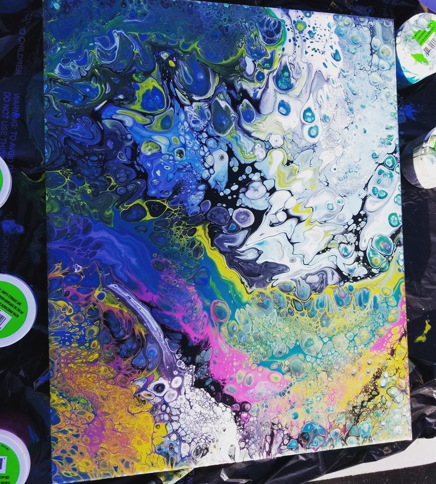 848x942 Acrylic Pour Painting Canvas By Sabrinamarie2323 - Pour Painting