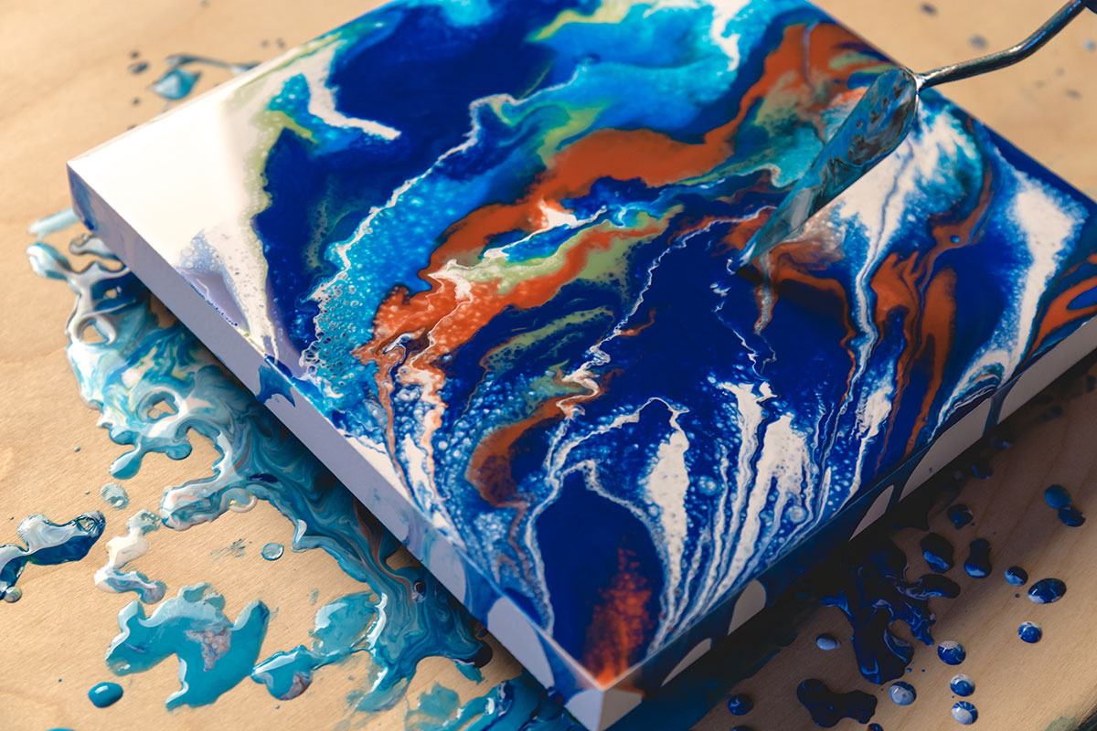 1200x800 Acrylic Pour Painting With Schmincke Pouring Medium And Inks - Pour Painting