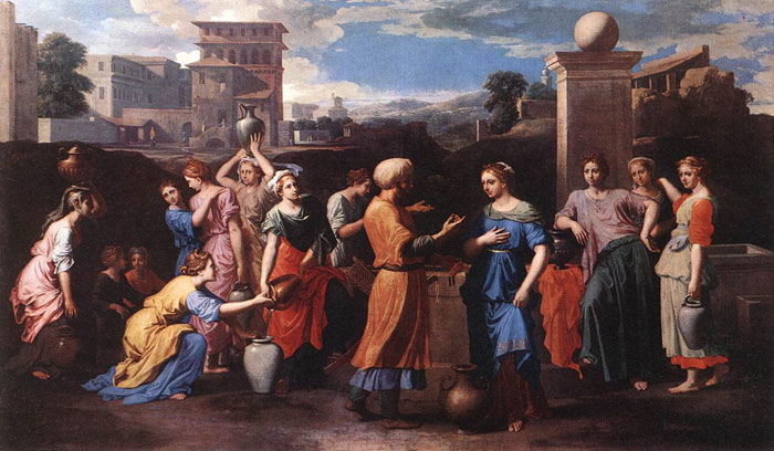700x408 Oil Painting Reproduction Of Poussin Rebecca - Poussin Painting