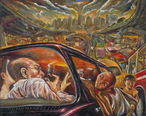 582x465 Seeing Poverty Through The Taxi Window - Poverty Painting
