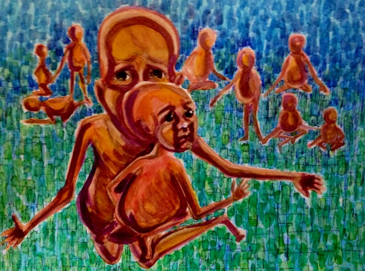 1200x892 Famine - Poverty Painting