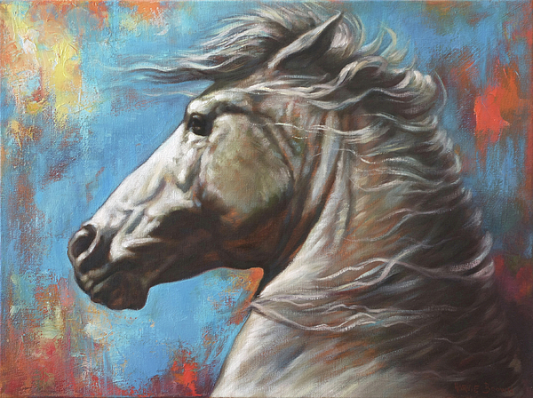 600x448 Horse Power Painting By Harvie Brown - Power Painting