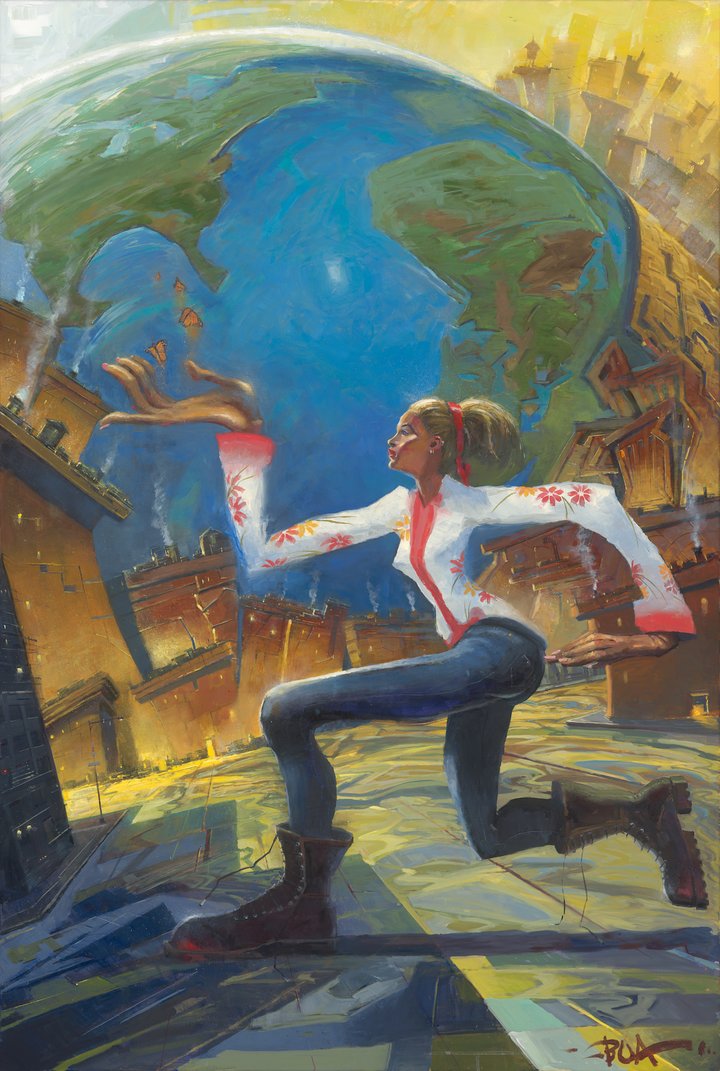 720x1071 The Power Of Woman Justin Bua Urban Art Acrylic Painting - Power Painting