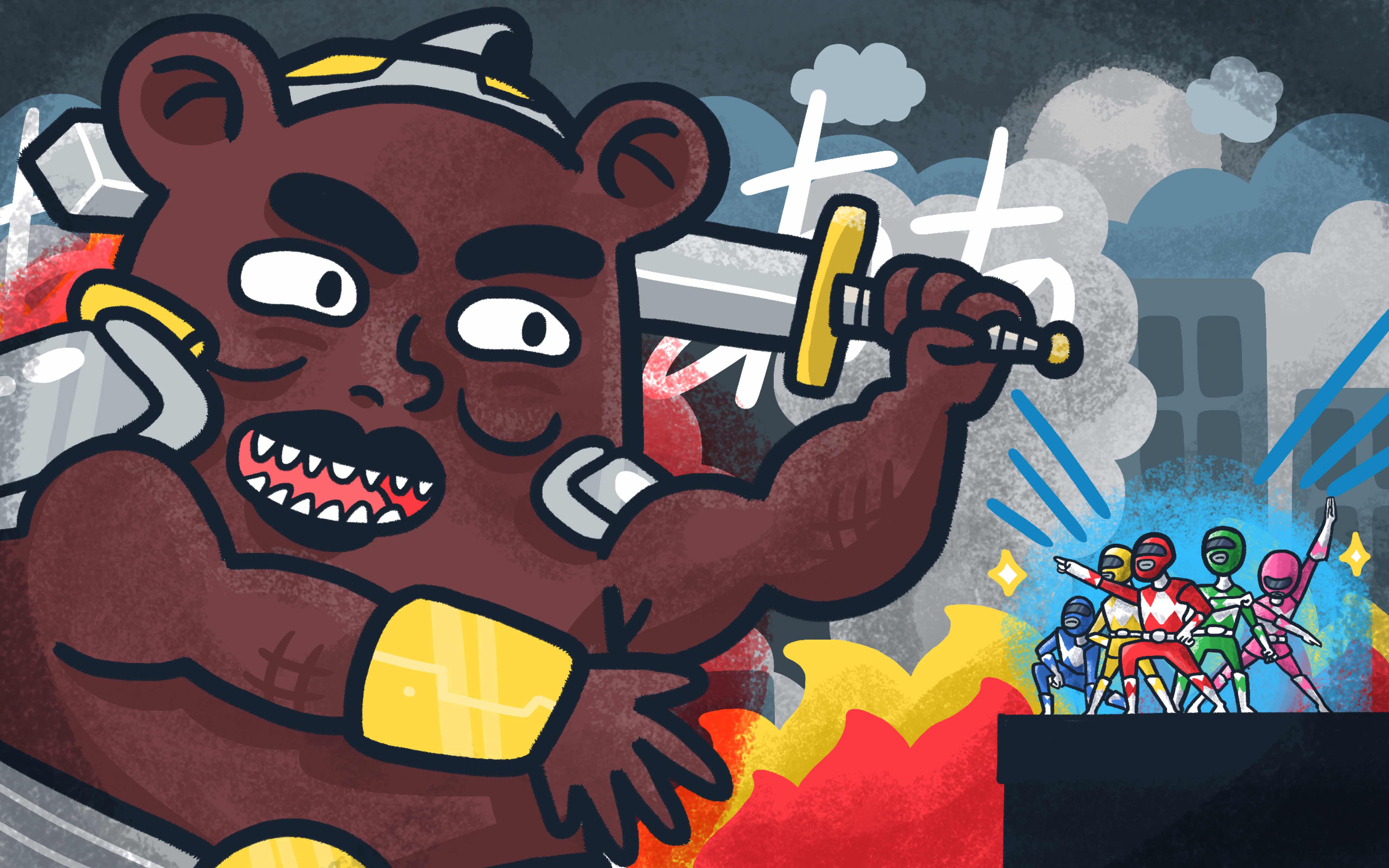 5120x3200 Super Sentai Vs Power Rangers - Power Rangers Painting Online