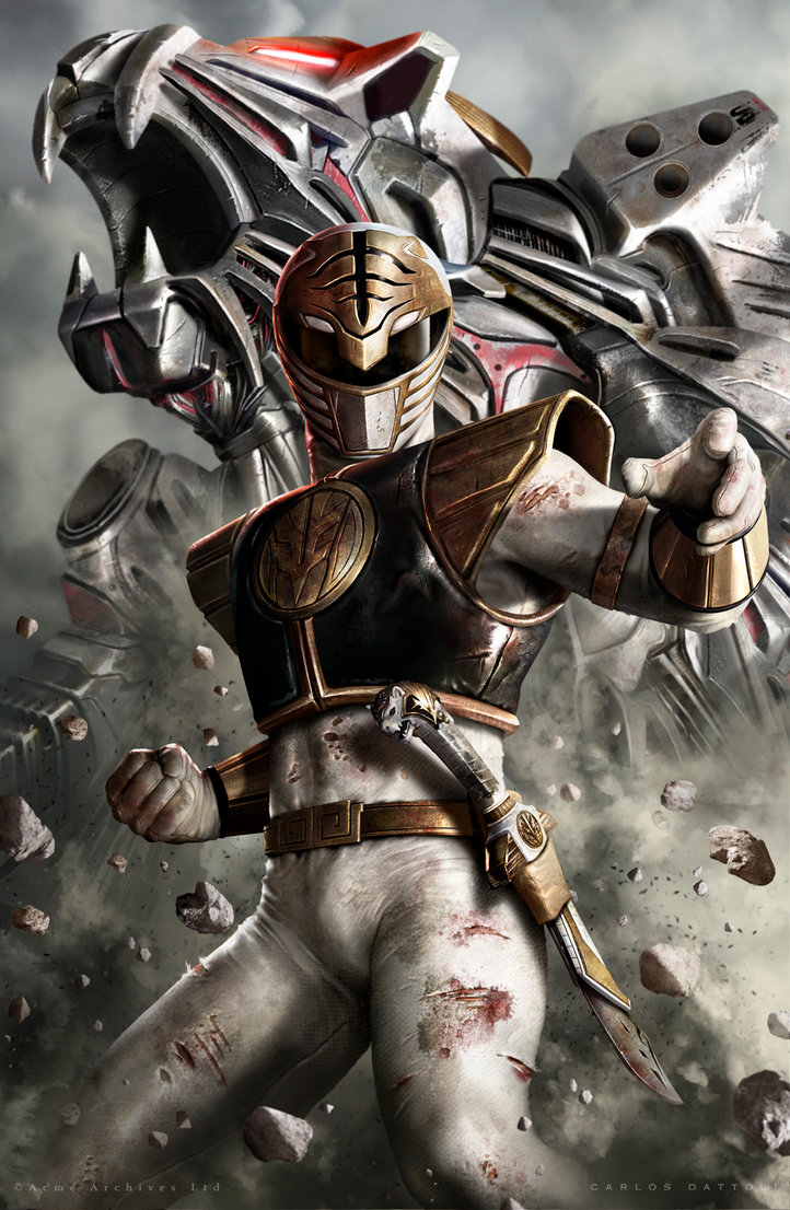 722x1106 White Ranger By Carlosdattoliart - Power Rangers Painting Online