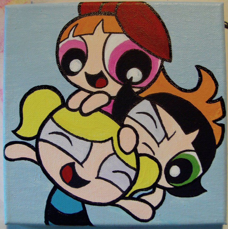 893x895 Powerpuff Girls By Pokeponyaquabubbles - Powerpuff Girls Painting