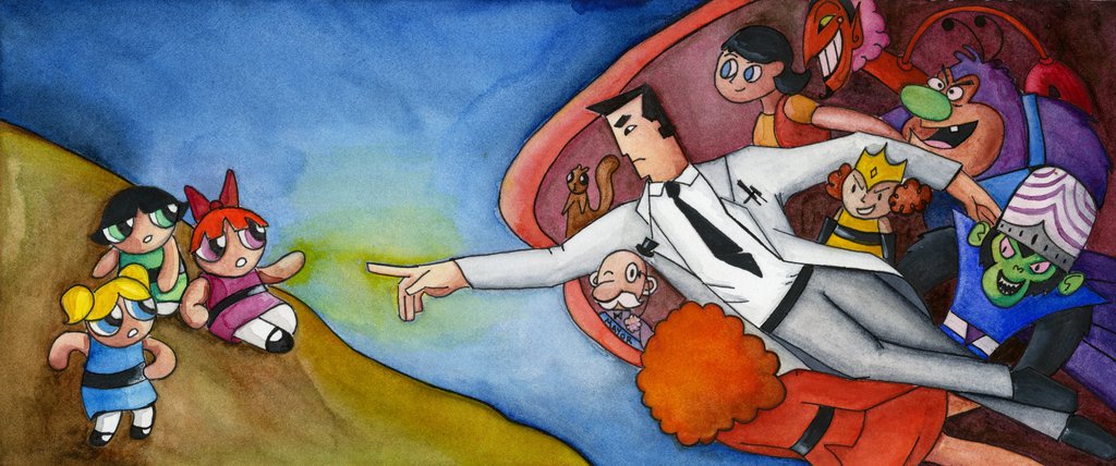 1024x428 Thus The Powerpuff Girls Were Born! By Virginiamay - Powerpuff Girls Painting