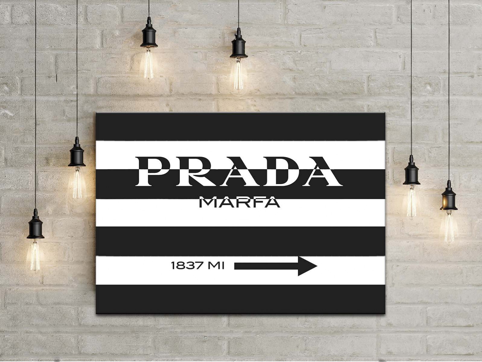 1597x1200 Prada Marfa Canvas, Black And White Lines, Modern Painting, Canvas - Prada Marfa Painting