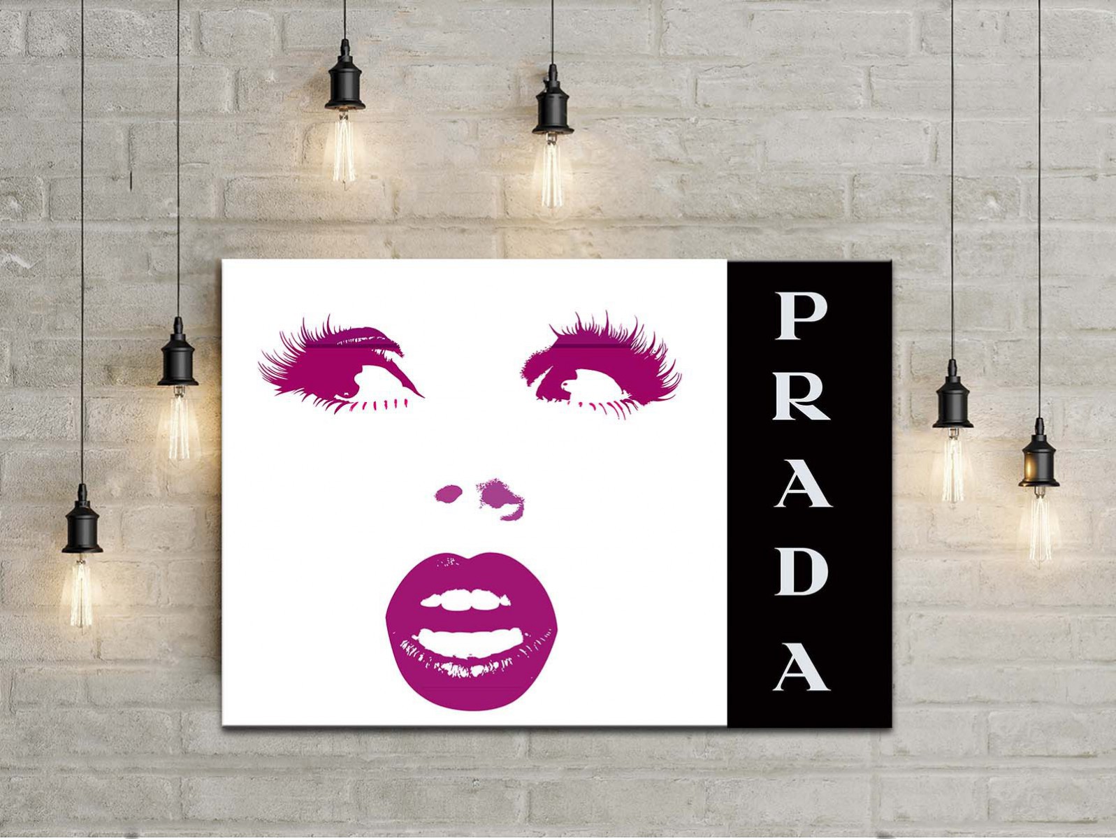 1597x1200 Prada Marfa Canvas, Pink Face, Modern Painting, Canvas Print - Prada Painting